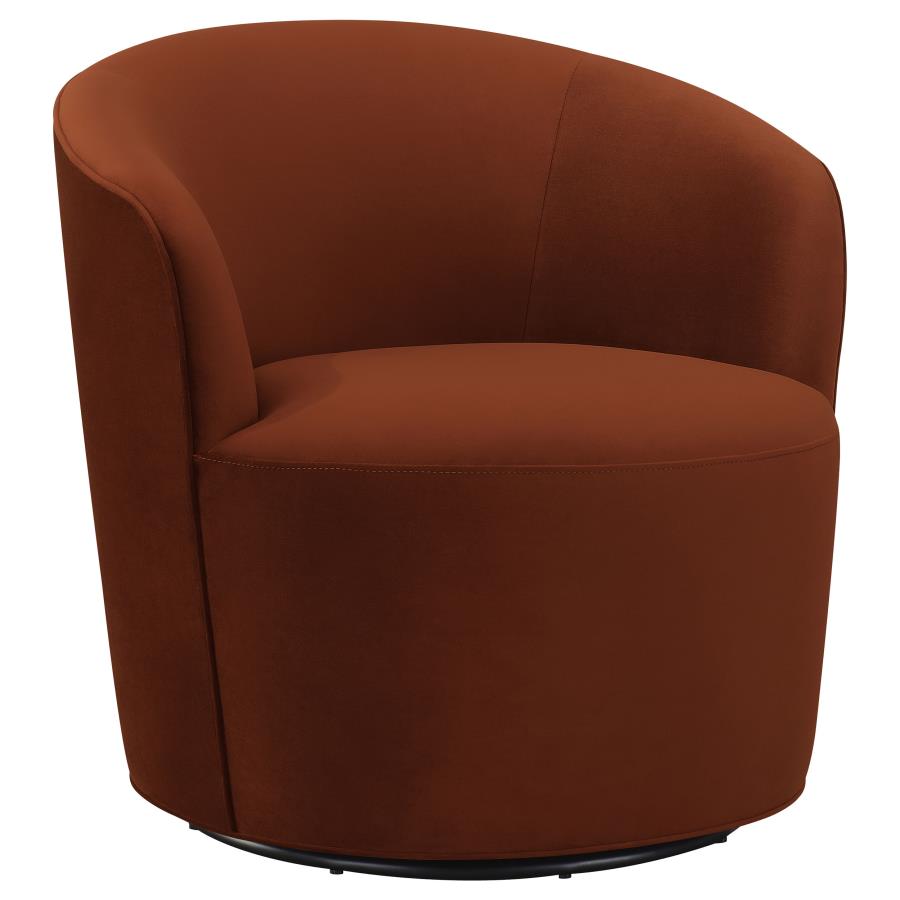 Joyce Sloped Arms Swivel Chair Burnt Orange