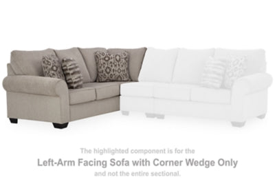 Claireah Umber Left-Arm Facing Sofa With Corner Wedge