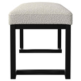 Mesa Boucle Upholstered Tufted Accent Bench Vanilla