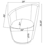 Nueva Upholstered Swivel Chair Curved Backrest Dove Grey