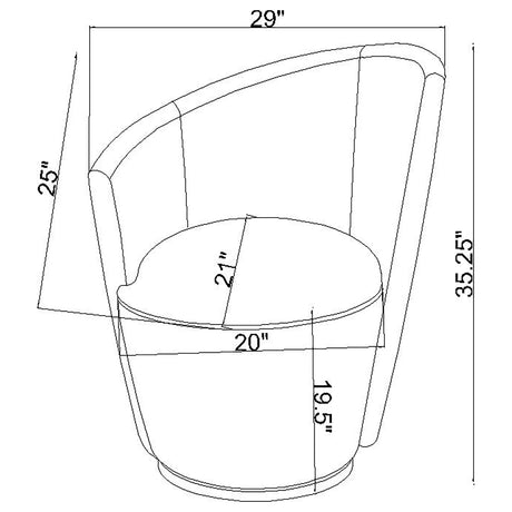 Nueva Upholstered Swivel Chair Curved Backrest Dove Grey
