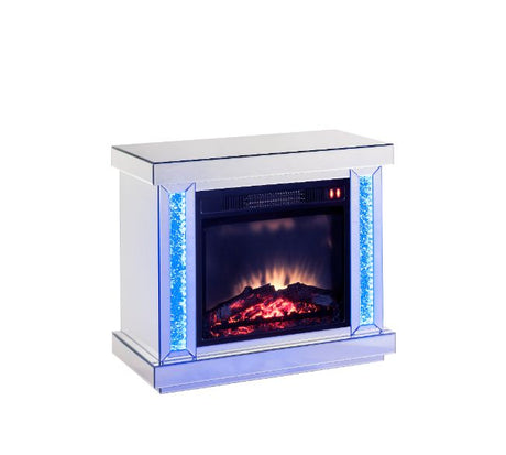 Noralie Led, Mirrored & Faux Diamonds Fireplace