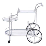 Sarandon 3-Tier Serving Cart Chrome And Clear