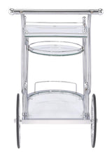Sarandon 3-Tier Serving Cart Chrome And Clear