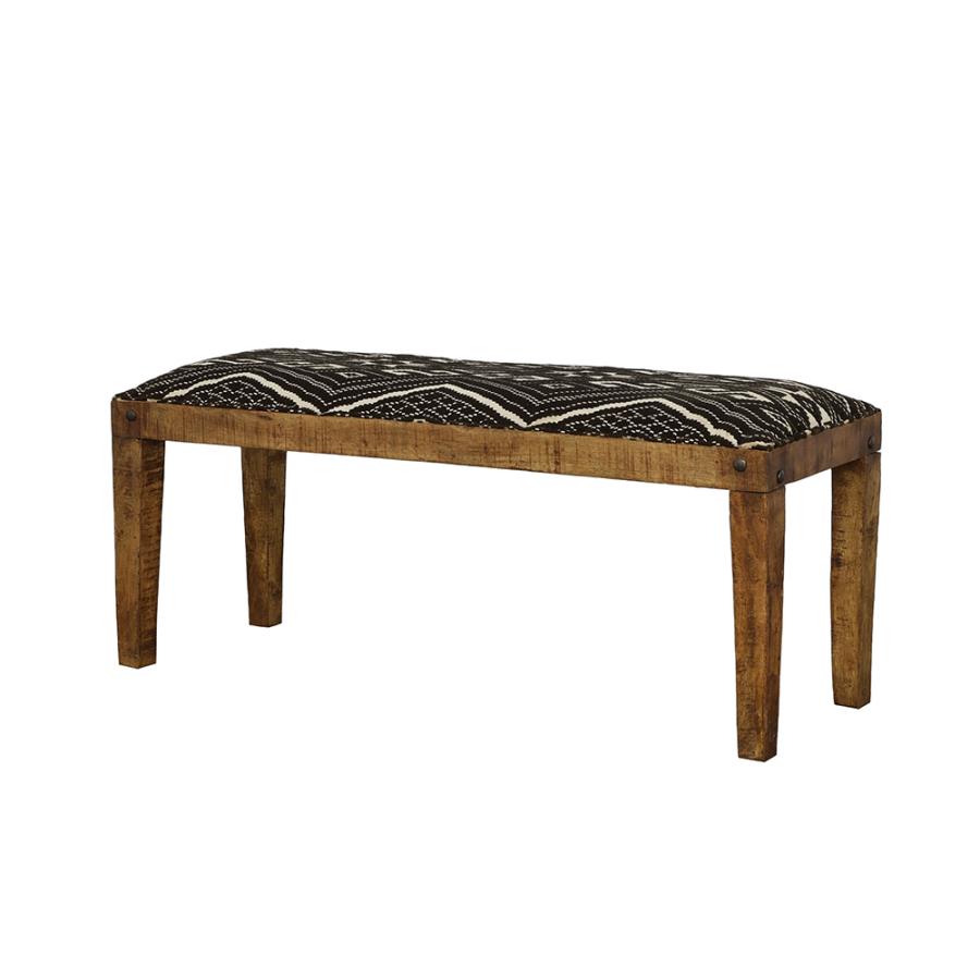 Lamont Rectangular Upholstered Bench Natural And Navy