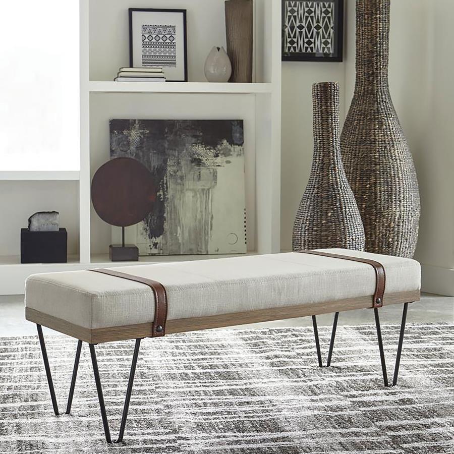 Austin Upholstered Bench Beige And Black