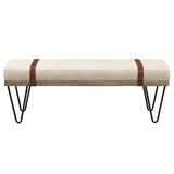 Austin Upholstered Bench Beige And Black