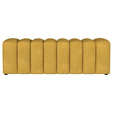 Summer Fabric Upholstered Tufted Accent Bench Mustard Yellow
