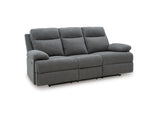 Side-Swipe Reclining Sofa with Drop Down Table