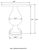 Dianella White Washed Round Pedestal Base Accent Side Table