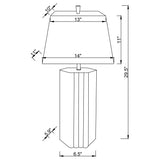 Elena Brown 30-Inch Square Tapered Mirrored Table Lamp