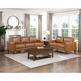 Malcolm Brown Faux Leather Loveseat