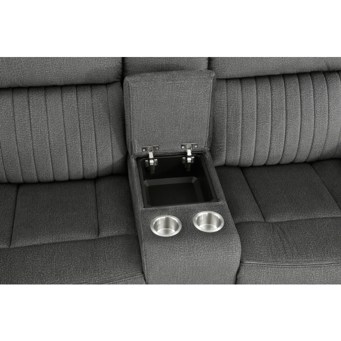 Brennen Charcoal Power Double Reclining Loveseat