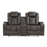 Tabor Dark Brown Power Double Reclining Loveseat