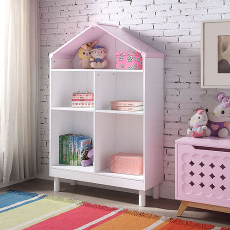 Doll White & Pink Cottage Bookshelf