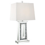 Ayelet Table Lamp With Square Shade White And Mirror