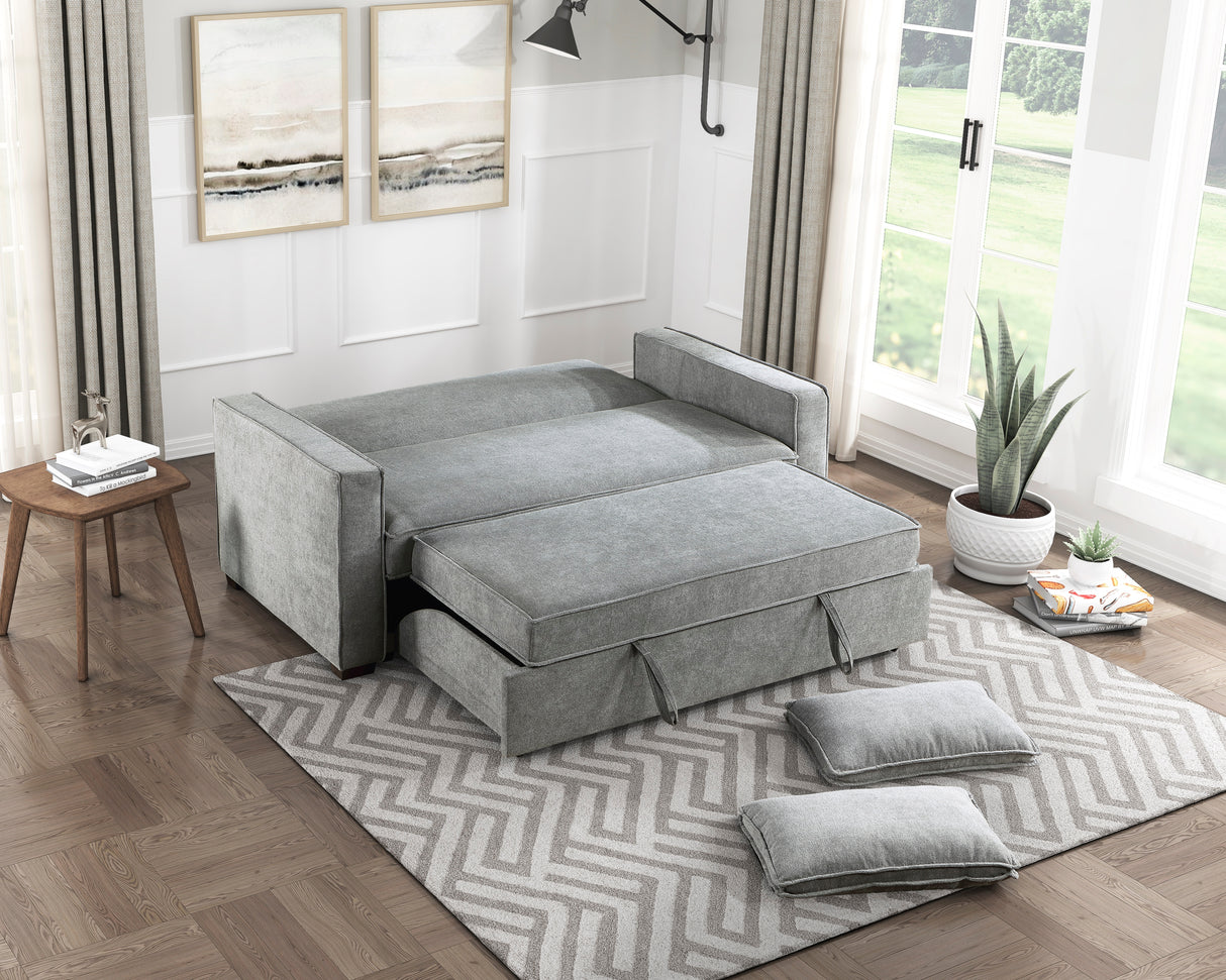 Alta Gray Convertible Studio Sofa With Pull-Out Bed