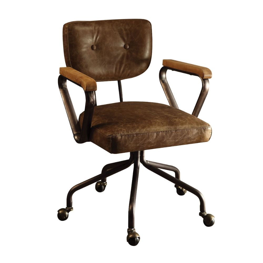 Hallie Vintage Whiskey Top Grain Leather Executive Office Chair