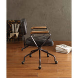 Hallie Vintage Black Top Grain Leather Executive Office Chair