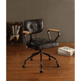 Hallie Vintage Black Top Grain Leather Executive Office Chair