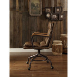 Harith Vintage Whiskey Top Grain Leather Executive Office Chair