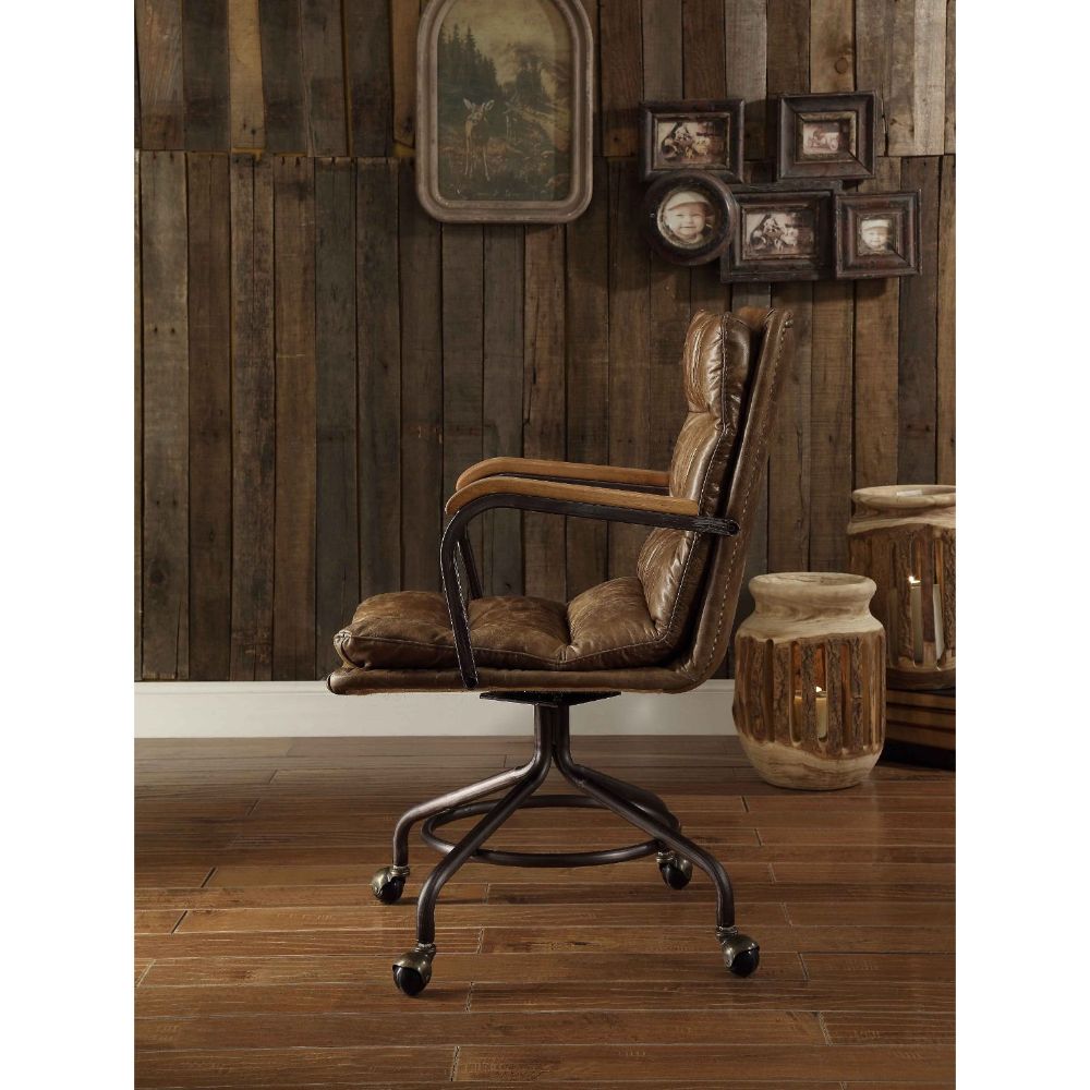 Harith Vintage Whiskey Top Grain Leather Executive Office Chair