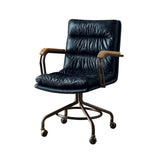 Harith Vintage Blue Top Grain Leather Executive Office Chair