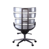 Megan Vintage Black Top Grain Leather & Aluminum Executive Office Chair