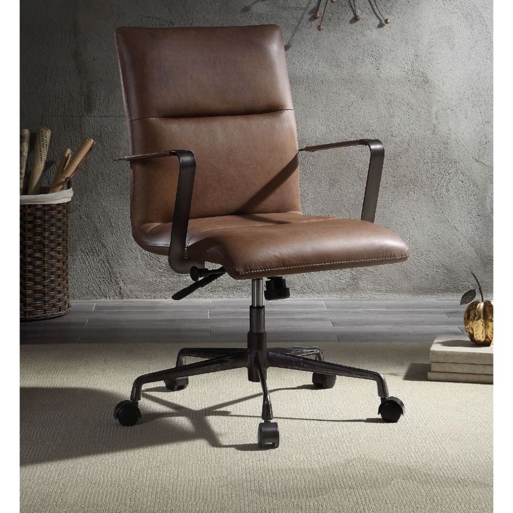 Indra Vintage Chocolate Top Grain Leather Executive Office Chair