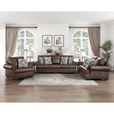 Franklin Exposed Feet With Espresso Faux Wood Sofa