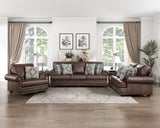 Franklin Exposed Feet With Espresso Faux Wood Sofa