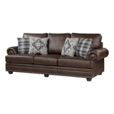 Franklin Exposed Feet With Espresso Faux Wood Sofa