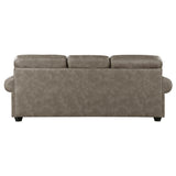 Franklin Exposed Feet With Espresso Faux Wood Sofa