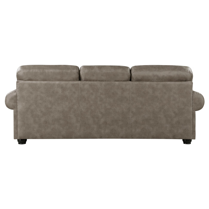 Franklin Exposed Feet With Espresso Faux Wood Sofa