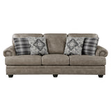 Franklin Exposed Feet With Espresso Faux Wood Sofa