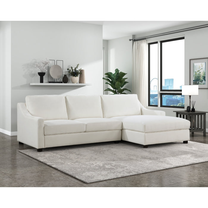 Zayden Exposed Wood Feet With Espresso 2-Piece Sectional Right Chaise