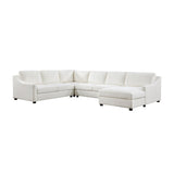 Zayden Exposed Wood Feet With Espresso 4-Piece Sectional Right Chaise