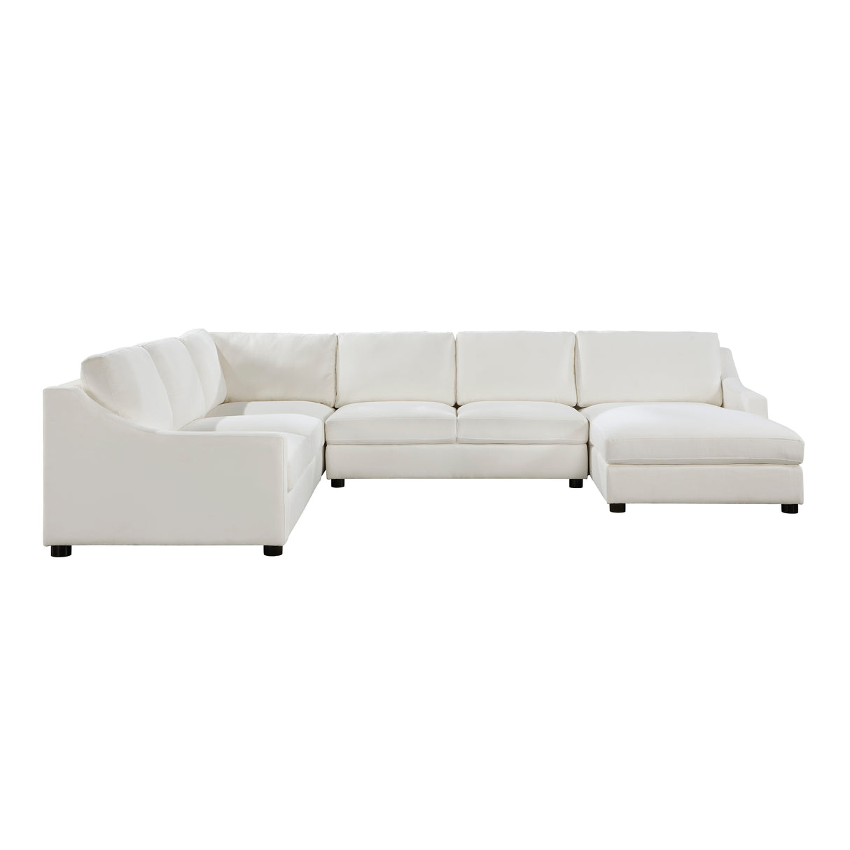 Zayden Exposed Wood Feet With Espresso 4-Piece Sectional Right Chaise