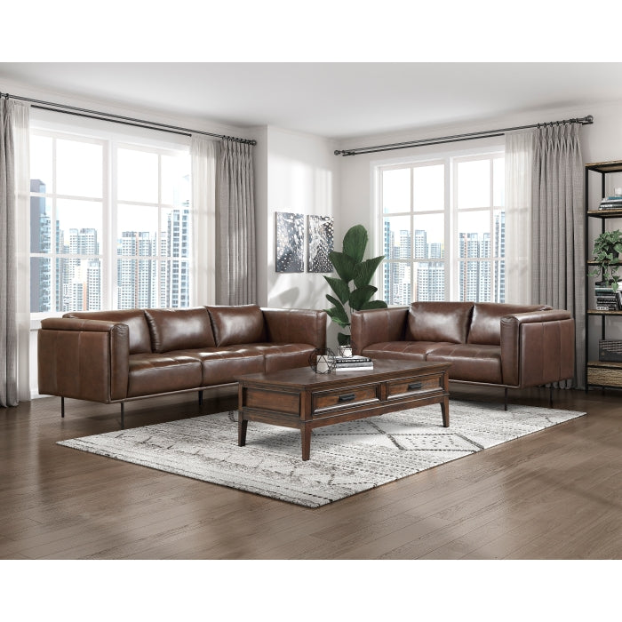 Soren Metal Legs With Espresso Sofa