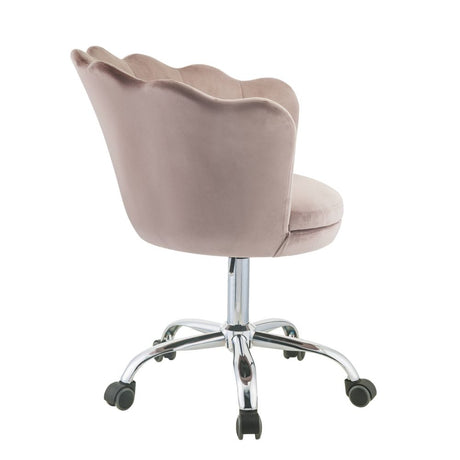 Micco Rose Quartz Velvet & Chrome Finish Office Chair