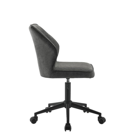 Pakuna Vintage Gray Synthetic Leather & Black Finish Office Chair