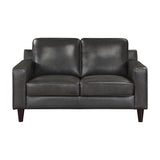 Aldrich Exposed Wood Feet With Espresso Love Seat