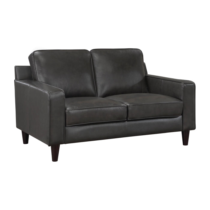 Aldrich Exposed Wood Feet With Espresso Love Seat