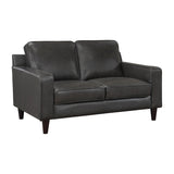 Aldrich Exposed Wood Feet With Espresso Love Seat