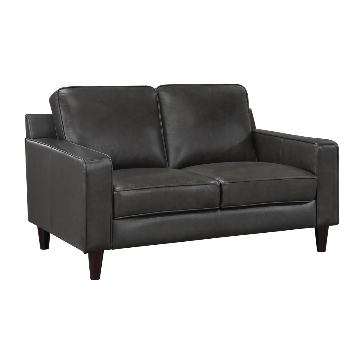 Aldrich Exposed Wood Feet With Espresso Love Seat