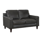 Aldrich Exposed Wood Feet With Espresso Love Seat