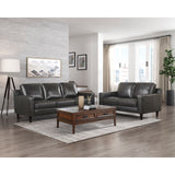 Aldrich Exposed Wood Feet With Espresso Love Seat