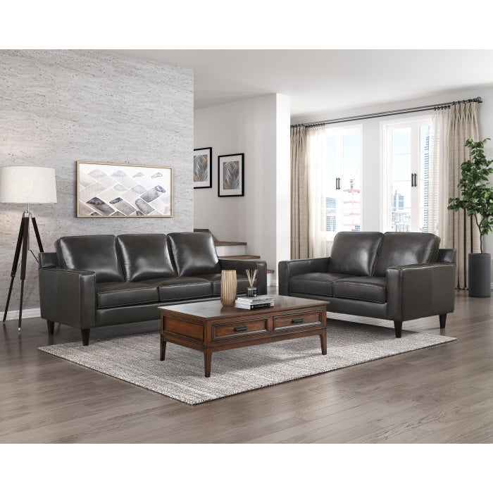 Aldrich Exposed Wood Feet With Espresso Sofa