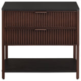Zimmerlee Rust Brown 2-Drawer Side Table With Shelf
