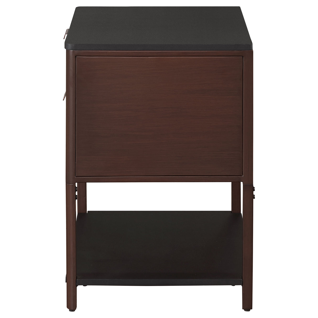 Zimmerlee Rust Brown 2-Drawer Side Table With Shelf